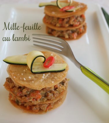 Recette du MILLE-FEUILLE au LAMBI et aux légumes, selon Katreen