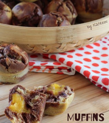 Recette des MUFFINS surprise CHOCOLAT - PASSION, selon Katreen