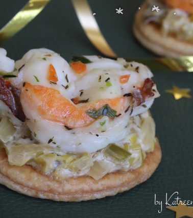 Recette des CANAPÉS croustillants LANGOUSTE et poireau, selon Katreen