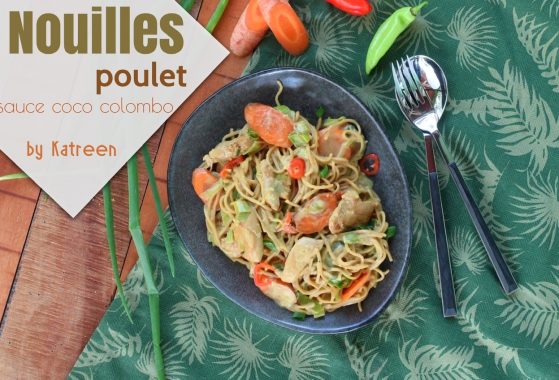 Nouilles poulet sauce coco colombo