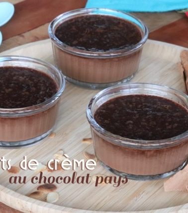 Recette des petits pots de FLAN au CHOCOLAT noir, selon Tatie Maryse